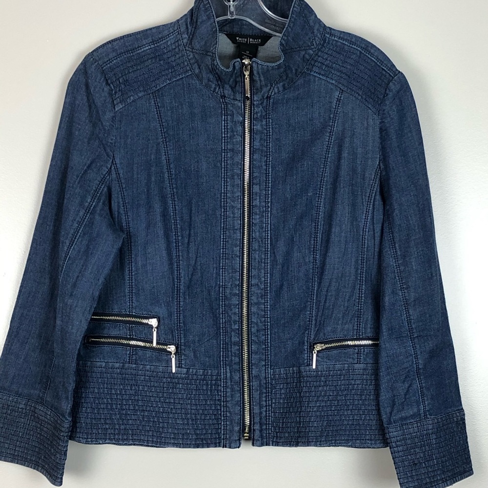 White House Black Market Zippered Jean Jacket